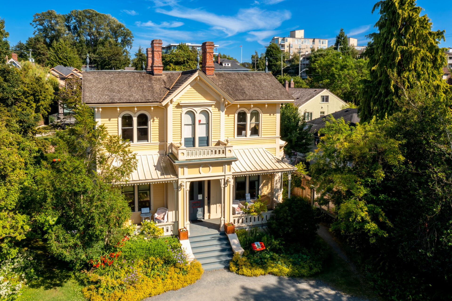 Victoria, Canada – July 28, 2022: The famous Emily Carr House, a Canadian national historic heritage site in Victoria, Vancouver Island, BC