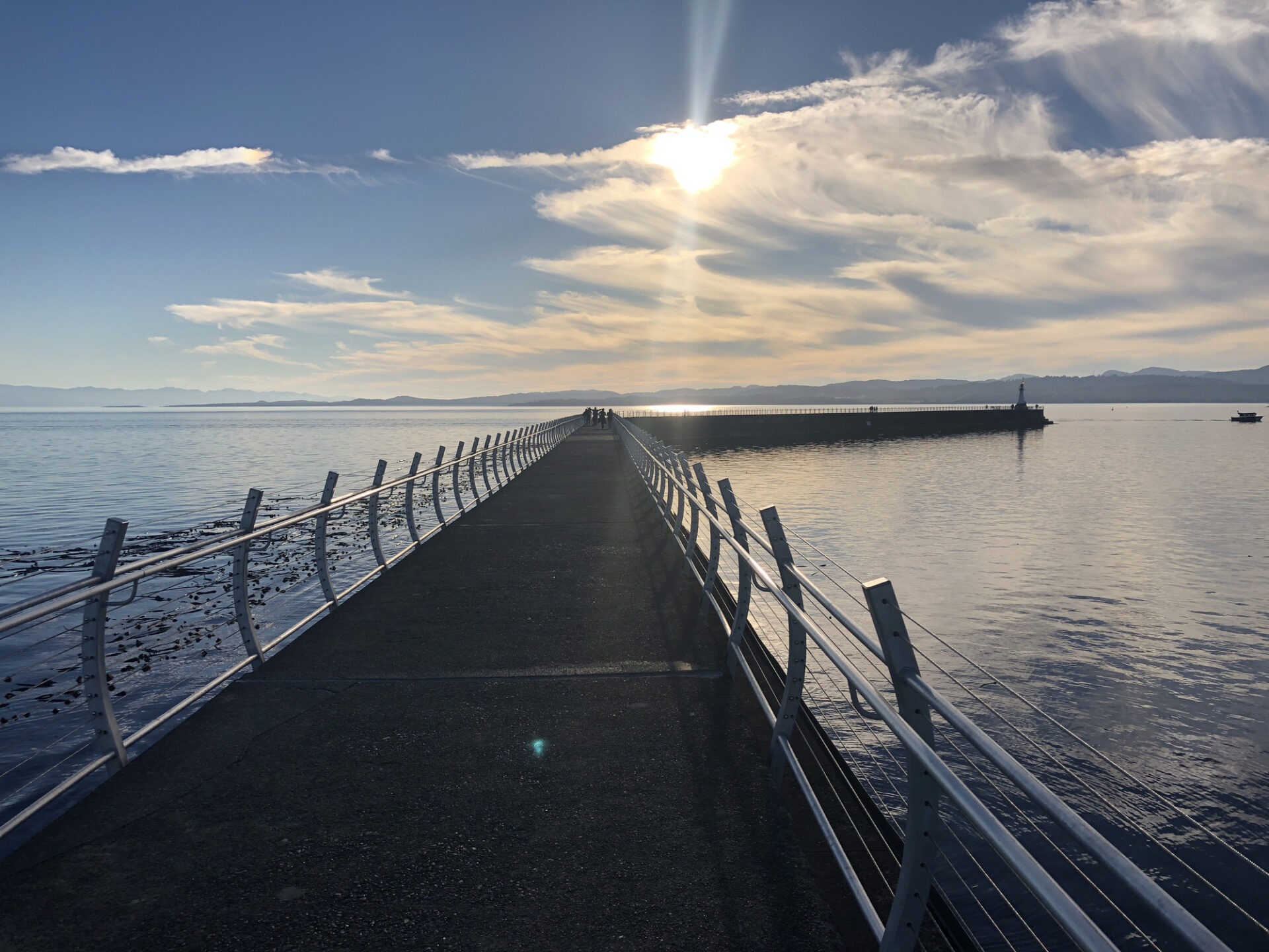 Ogden Point breakwater is a popular spot to watch the sunset on Victoria