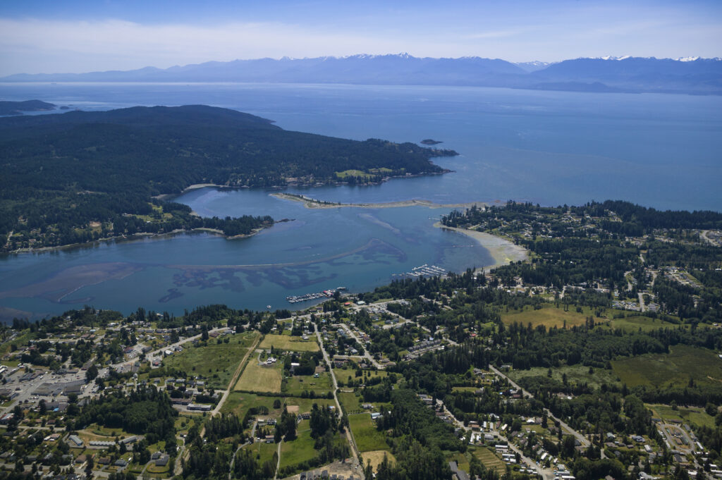 Aerial of Sooke, Vancouver Island British Columbia, Canada